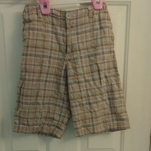 Cherokee Beige and Brown Plaid Bermuda Shorts